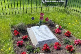 The memorial at the grave of Wing Commander Guy Gibson's dog at RAF Scampton. Picture: West Lindsey Council