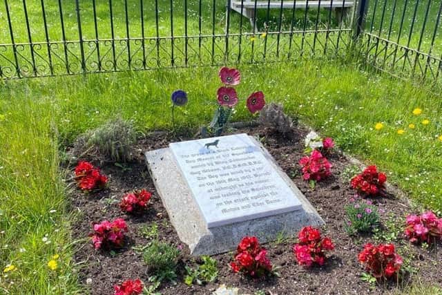 The memorial at the grave of Wing Commander Guy Gibson's dog at RAF Scampton. Picture: West Lindsey Council
