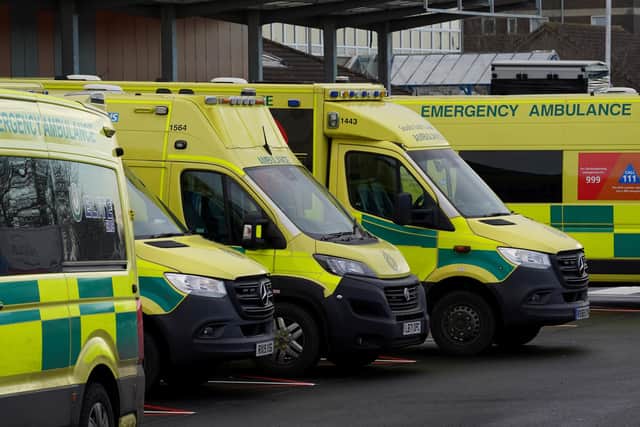 Ambulances outside a hospital in Ashford, Kent, as at least three ambulance services have declared critical incidents as NHS services around the country face "unprecedented" pressure, ahead of planned strike action. North East Ambulance Service, South East Coast Ambulance Service and the East of England Ambulance Service have all moved to the status as staff work to respond to calls. Picture date: Tuesday December 20, 2022.