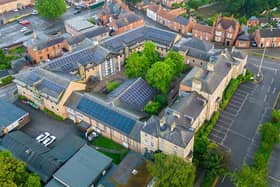 Covered in solar panels the roofs of North Kesteven District Council’s offices. Photo: Chris Vaughan Photography