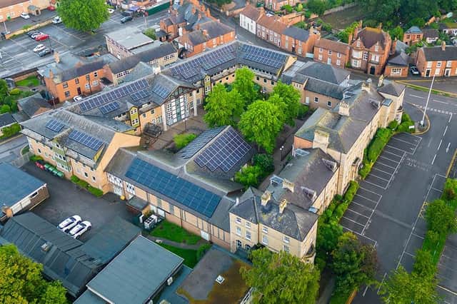 Covered in solar panels the roofs of North Kesteven District Council’s offices. Photo: Chris Vaughan Photography