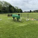 Rubbish strewn across playing fields in Spilsby.
