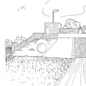 A sketch of the new entrance for the plans for a dwelling at the former RAF Spilsby site. Image: CAN
