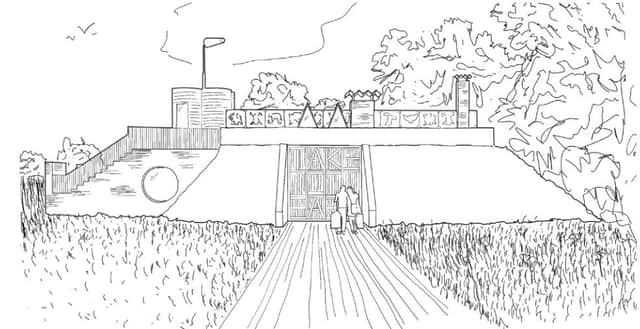 A sketch of the new entrance for the plans for a dwelling at the former RAF Spilsby site. Image: CAN