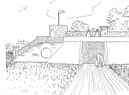 A sketch of the new entrance for the plans for a dwelling at the former RAF Spilsby site. Image: CAN