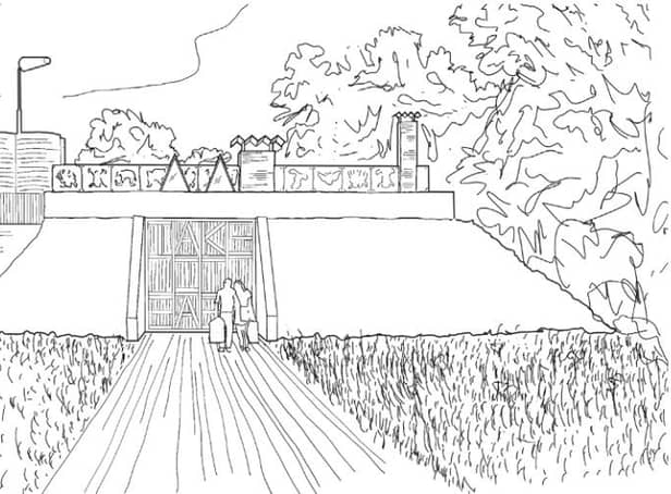 A sketch of the new entrance for the plans for a dwelling at the former RAF Spilsby site. Image: CAN