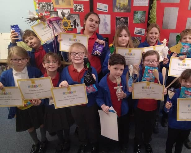 Utterby Primary Academy children with their spoons.