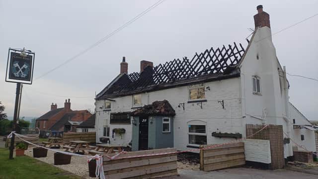 The fire has destroyed the whole of the roof and 40 per cent of the flat. Image: Dianne Tuckett