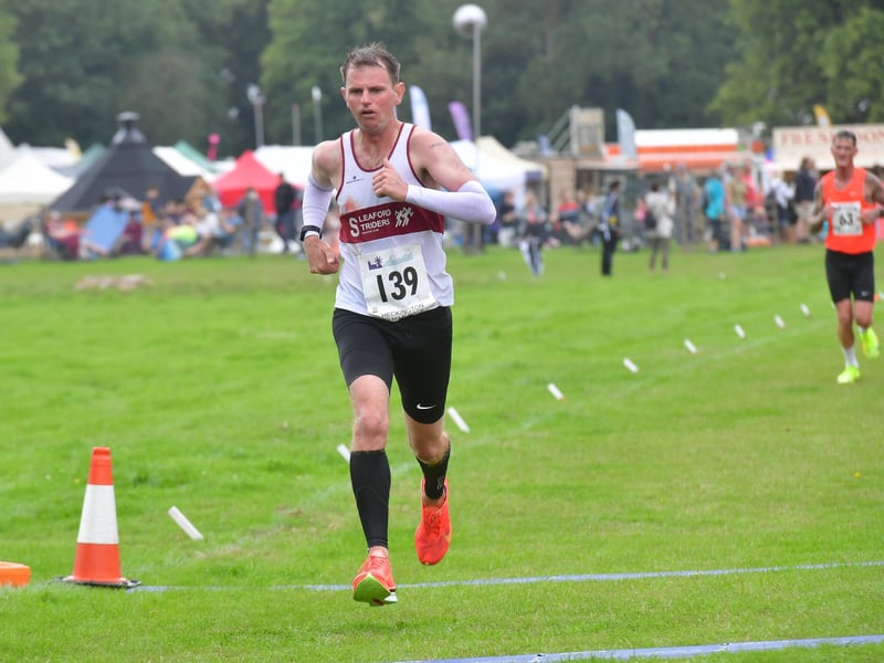 1st Sleaford runner to finish the 10 mile road race, Alan Oliver. Photos: David Dawson