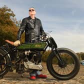 Nigel with the Rudge. Photo: Russel Sach