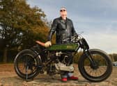 Nigel with the Rudge. Photo: Russel Sach