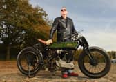 Nigel with the Rudge. Photo: Russel Sach