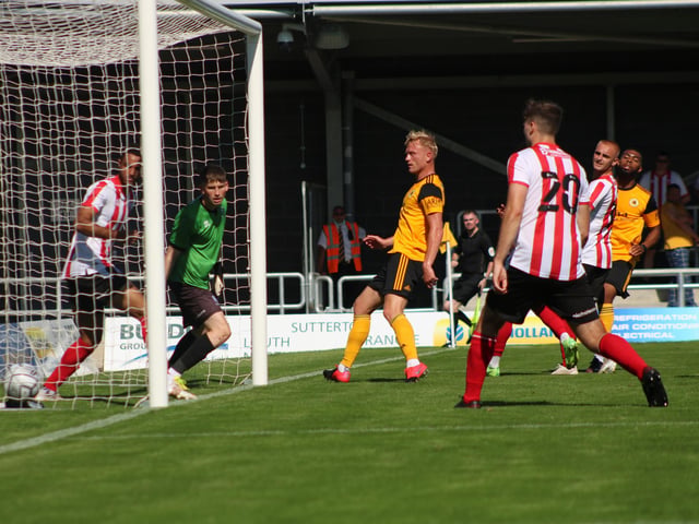 Boston United's first match at the Jakemans Community Stadium was a 5-0 friendly victory over Lincoln City.