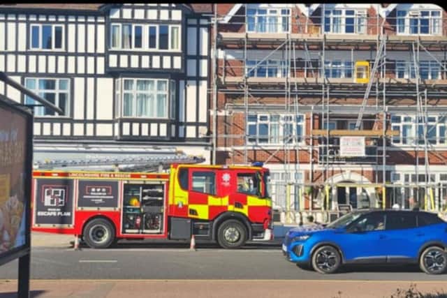 Lincolnshire Fire and Rescue contucted an investigation of the fire at the apartments (right).
