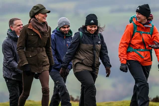 Catherine, Princess Of Wales, with Lizzy Mills (right) and other members of the Mind Over Mountains mental-health charity. (PHOTO BY: Mind Over Mountains)