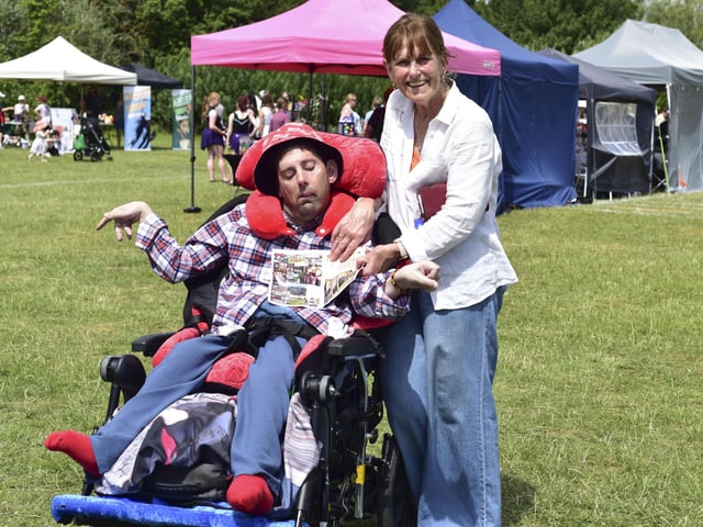 James Brindley and mum Stella Whitmore, from Sleaford, enjoying the event. Photo: Holly Parkinson