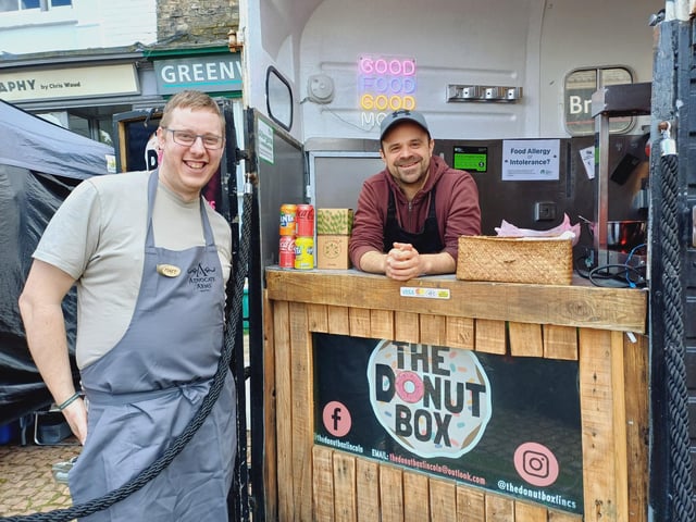 Event co-organiser Matthew Horsefield chats with Steve Squires of The Donut Box