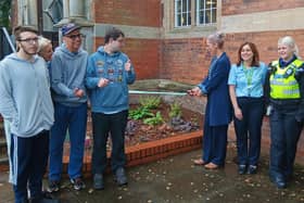 A presentation ceremony was held in front of Gainsborough library to officially open the new gardens