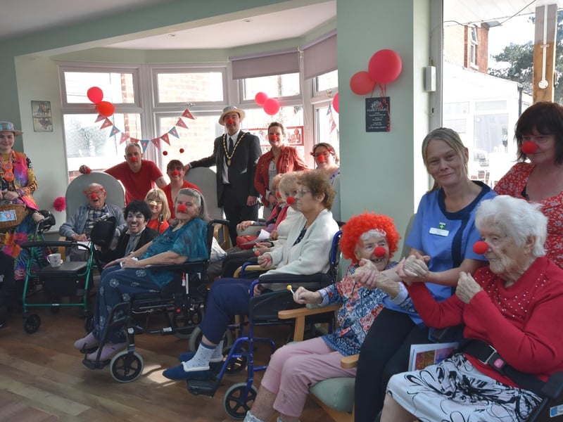 Syne Hills Nursing Home residents having fun for Comic Relief.