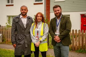 Pictured (L-R): Thrift Energy's Josh Raffo, E.ON's Candice Grantham, LHP's Daniel Wyre