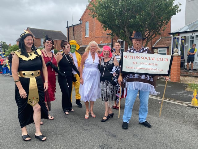 Members of the Sutton on Sea Social Club in fancy dress.
