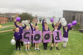 Mablethorpe Primary Academy pupils celebrate their Good Ofsted.
