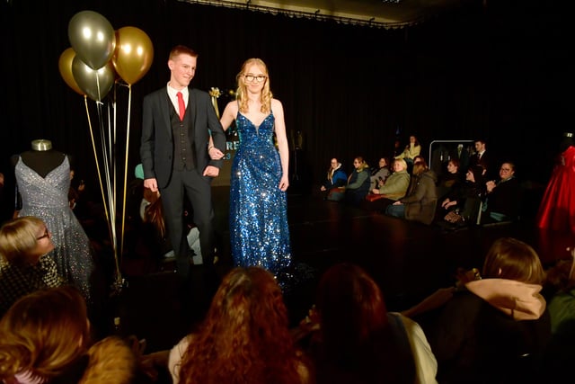 On the catwalk, pupils Ellie Reilly and Charlie Lowe.