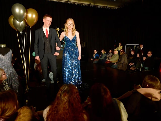 On the catwalk, pupils Ellie Reilly and Charlie Lowe.