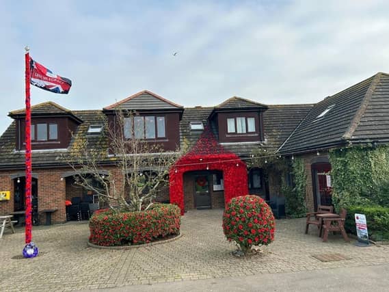 Poppies welcoming visitors to Orchard Park, Ingoldmells.
