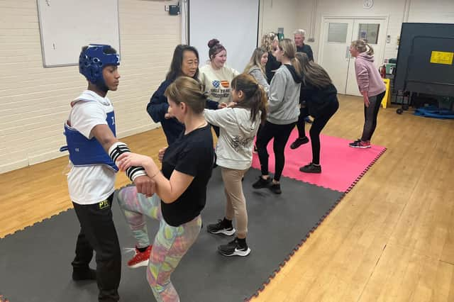 The women's self defence class in Boston is now free and open to girls aged 12 and above.