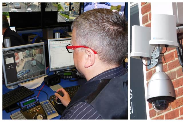 The CCTV monitoring room for Sleaford - funding has been secured to upgrade and expand the camera coverage of the town (pictured).