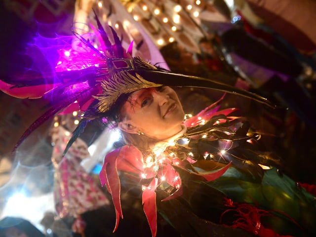 The parade created an eye-catching light show with the various colourful costumes and lanterns