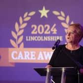 LinCA Chair Melanie Weatherley MBE speaking at the awards ceremony