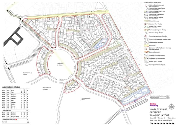 A design layout of the approved 235-home scheme by Taylor Wimpey for Handley Chase.