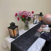 Caistor's Deputy Mayor, Coun Steve Gaughan signing the Book of Condolence