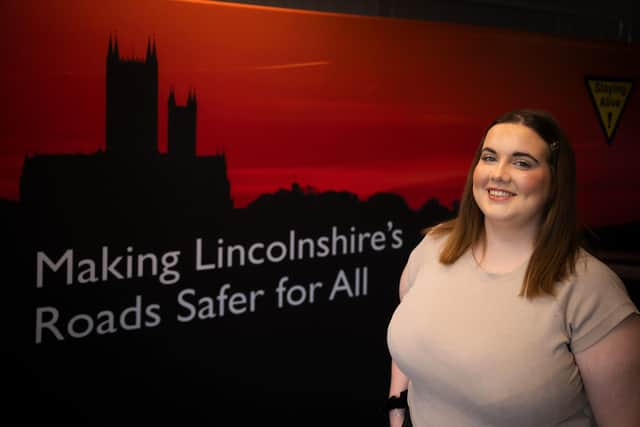 Ellen is telling her story of the potentially life-changing consequences of not wearing a seatbelt. Photo: Martin Birks/Lincs Police