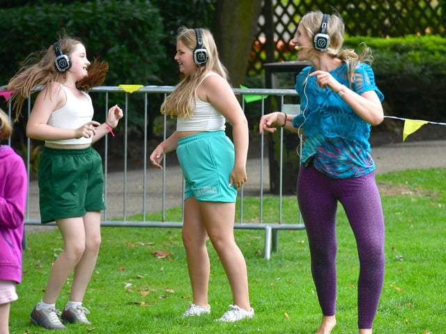 Dancing the day away at the Silent Disco.