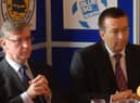 David Newton and Neil Kempster at their first Boston United press conference, back in 2007.