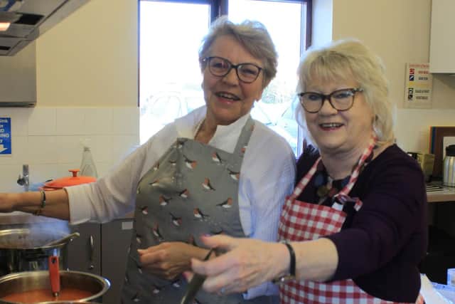 HIWC members and volunteers, Ann Spencer and Rosanna Benn
