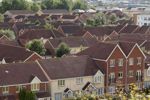 File photo dated 19/08/14 of houses in Thamesmead, London. The average UK house price fell by 0.4% in September, but it remains higher than the level recorded in the month that the Bank of England started its run of rate rises, according to an index. On a month-on-month basis, average house prices have been falling for six months in a row. Issue date: Friday October 6, 2023.