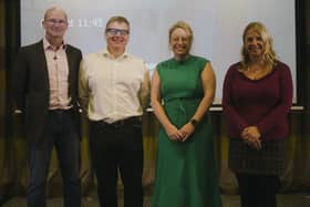 Pictured (from left) are  Gavin Jackman, City Science (Derbyshire winner of the Rural Mobility Competition); Richard Bradley, Midlands Connect; Michelle Sacks, Deputy Chief Executive (Growth) of the South & East Lincolnshire Council Partnership and South Halina Davies, Greater Lincolnshire LEP