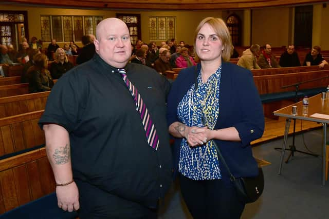 Boston public safety meeting organisers, Lina Savickiene and Dale Broughton.