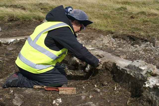 Excavating a Second World War Nissen hut foundations - more archaeological work will be carried out during the three-day event at Fulbeck Manor.