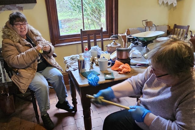 All the exhibits are being cleaned by the volunteers.