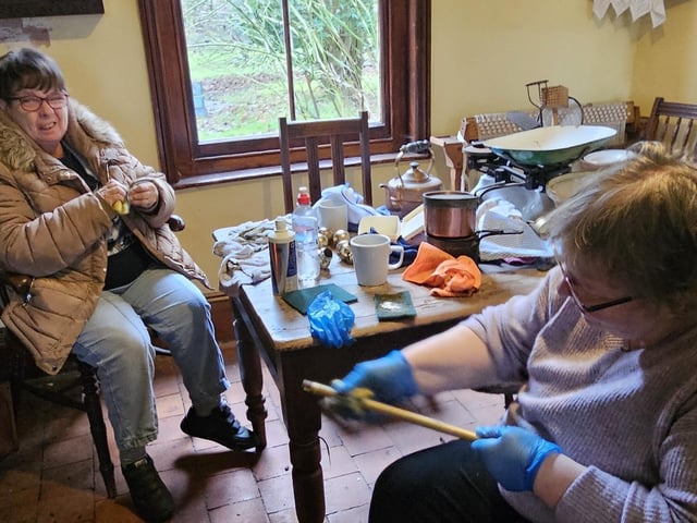 All the exhibits are being cleaned by the volunteers.