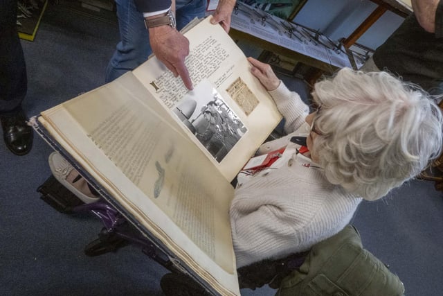 June Long in the No 3 (F) Squadron History Room. Photo: Ed Palmer
