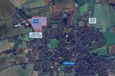 An aerial view of the proposed housing site to the north of Horncastle. (PHOTO BY: ADAS Land)