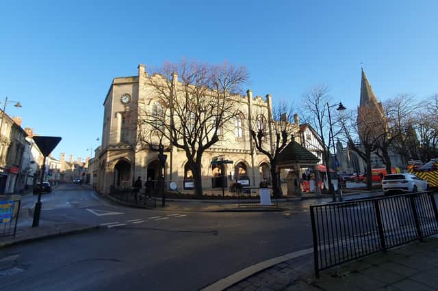 Northgate has had to be closed again to allow an aerial ladder platform to be positioned next to the Sessions House to clear debris from the fire. Photo: AH