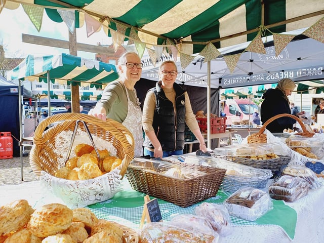 Sharon Morrison was, once again, selling her popular scones, with the help of daughter Emma