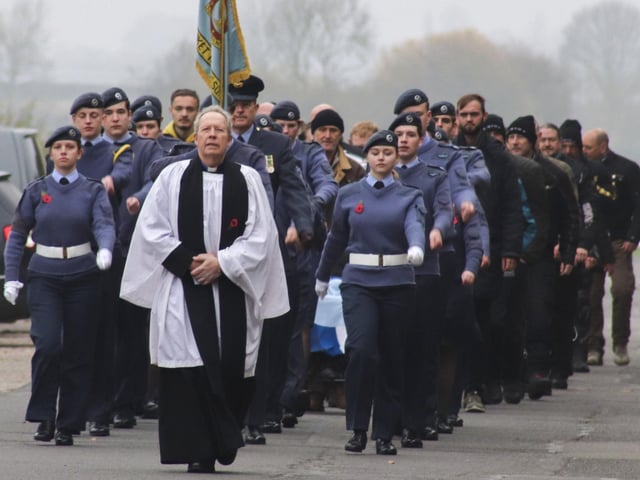 The Remembrance Sunday event at the site of RAF Wickenby. Photo: Hayley Sampson